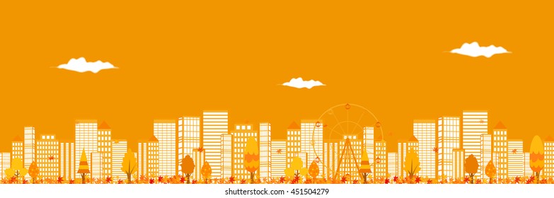 Autumn leaves autumn urban background