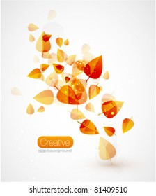 Hojas de otoño. Fondo abstracto vectorial