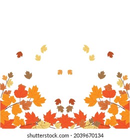 autumn leaves vector abstract frame