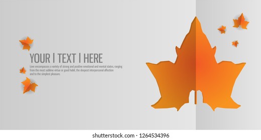 Autumn leaves vector background banner paper card  