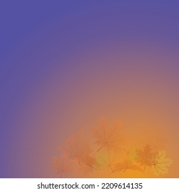Autumn Leaves vector background, blue and gold background