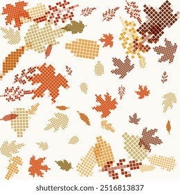 Herbstblätter, Vektorhintergrund Mosaik