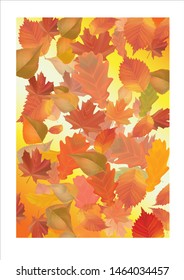 Autumn leaves vector background pattern