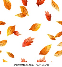 autumn leaves vector background. seamless pattern.