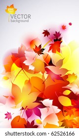 autumn leaves vector background vertical