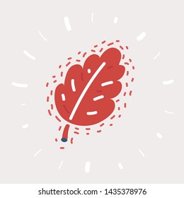 Autumn leaves, vector cartoon illustration. Leaves on a white background.