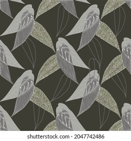 Autumn Leaves. Vector Design. Print Textile. [преобразованный]
