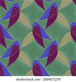 Autumn Leaves. Vector Design. Print Textile. 