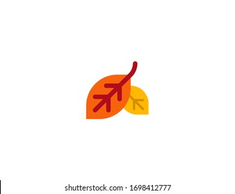 Autumn Leaves vector flat icon. Isolated fallen leaf emoji illustration 