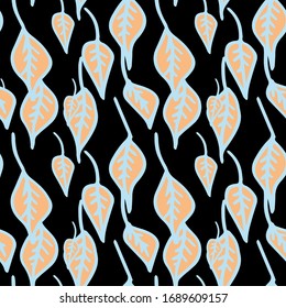 Autumn leaves Vector. Floral Background. Vintage Background Autumn leaves fall Leaves illustration Hand drawn. Organic botanical pattern. Simple and Clean. marker painted simple shapes