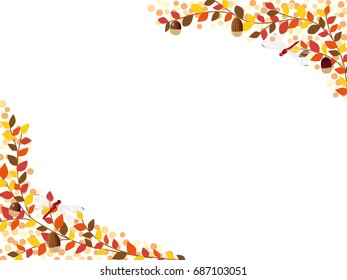 Autumn leaves vector frame