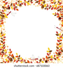 Autumn leaves vector frame