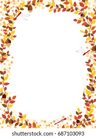 Autumn leaves vector frame