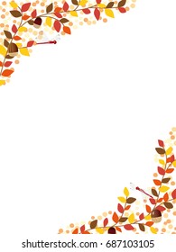 Autumn leaves vector frame