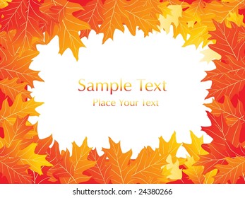 autumn leaves, vector frame illustration