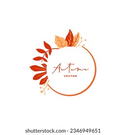 Autumn Leaves Vector Frame Template
