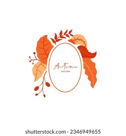 Autumn Leaves Vector Frame Template