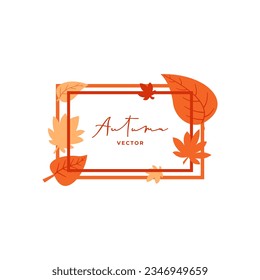Autumn Leaves Vector Frame Template