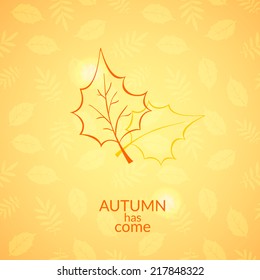 Autumn leaves vector icon, contour minimalistic illustration, autumn has come