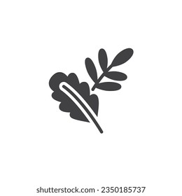 Der Herbst verlässt das Vektorsymbol. volles Flachzeichen für mobiles Konzept und Webdesign. Leuchtblatt-Symbol Symbol, Logo-Abbildung. Vektorgrafik