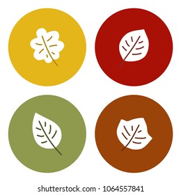 Autumn leaves, vector icon set