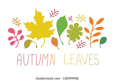 Autumn leaves. Vector illustration.