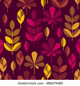 autumn leaves vector illustration abstract. seamless pattern with colorful leaves