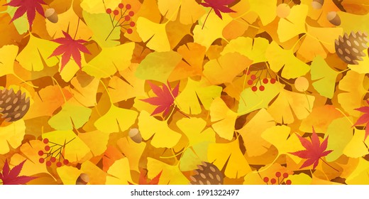 Autumn leaves vector illustration background (carpet)