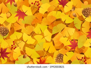 Autumn leaves vector illustration background (carpet)