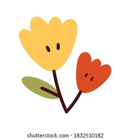 Autumn leaves vector illustration in flat style. Good for ornament, decoration, icon