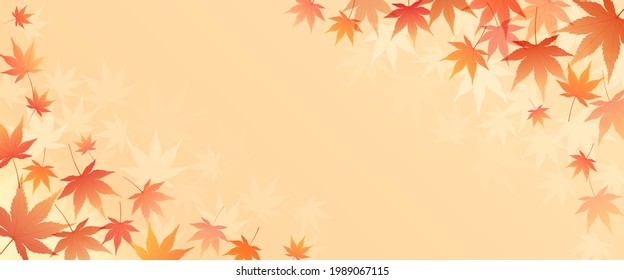 Autumn leaves vector illustration frame background