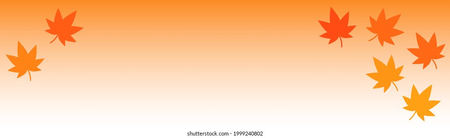 Autumn leaves. Vector illustration. Graphic material. Horizontal header.
