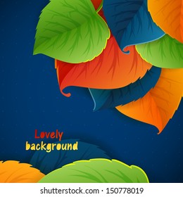 Autumn Leaves Vector illustration. rainbow color 