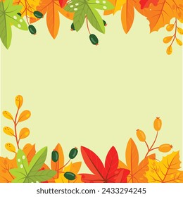 Autumn leaves, vector illustration White Background
