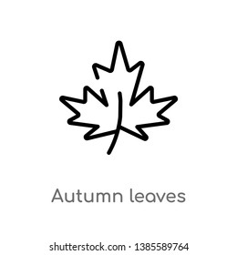 autumn leaves vector line icon. Simple element illustration. autumn leaves outline icon from nature concept. Can be used for web and mobile