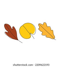 Autumn leaves Vector miniamlist  illustration