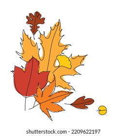 Autumn leaves Vector miniamlist  illustration