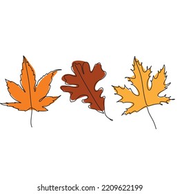 Autumn leaves Vector miniamlist  illustration