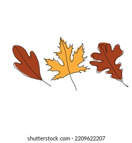 Autumn leaves Vector miniamlist  illustration