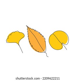 Autumn leaves Vector miniamlist  illustration