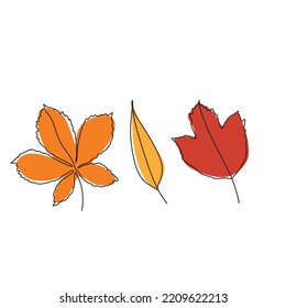 Autumn leaves Vector miniamlist  illustration