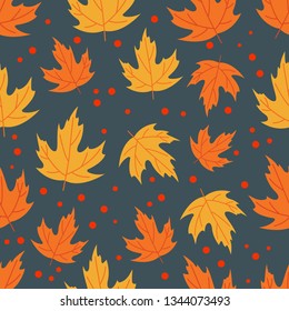 autumn leaves vector pattern