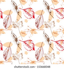 autumn leaves vector pattern