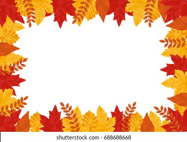 Autumn Leaves Vector Rectangle Frame Border Stock Vector (royalty Free 