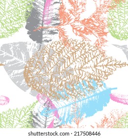 Autumn Leaves, vector seamless background.