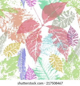 Autumn Leaves, vector seamless background.