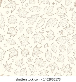 Autumn leaves vector seamless pattern 