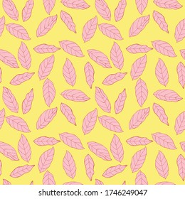 Autumn leaves vector seamless pattern for bed sheet, cushion cover, fashion, backdrop home decor