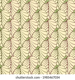 Autumn leaves vector seamless pattern. Foliage textile print. Natural theme wallpaper.