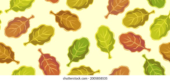 Autumn leaves vector seamless pattern. 